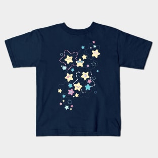 Cute Crazy Pastel Night Stars Kids T-Shirt